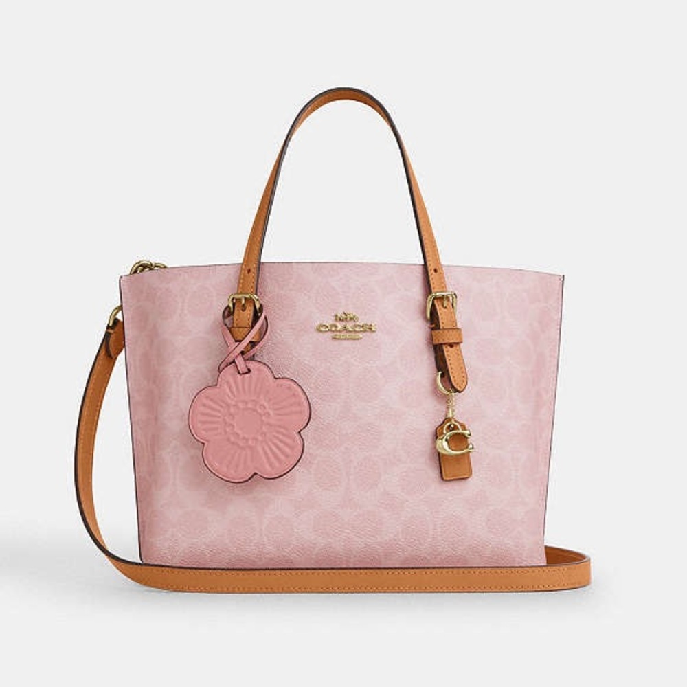 Coach Mollie Tote Bag 25 in Signature Canvas With Charms